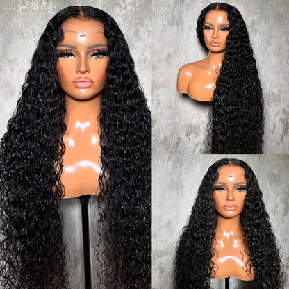 Deep Curly Lace Front Wig 13x4 28 Inch 180% Density Transparent Lace Synthetic Heat Resistant Coily Curls Glueless Adjustable Cap Natural Black Hot Pink for Women