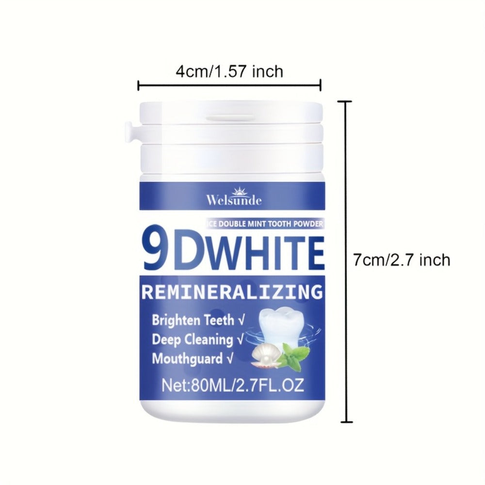 Hydroxyapatite Tooth Powder Remineralizing Whitening Deep Cleaning Mint Fresh Breath Oral Health Powder for Men Women 3pcs 80ml Each