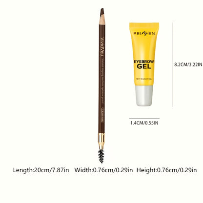 Waterproof Eyebrow Pencil 4-Pack - Smudge Proof Long Lasting Double-Ended with Built-In Brush, Sulfate Free, Natural Look for All Skin Types