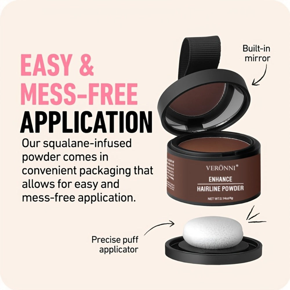 Hairline Shadow Powder Kit with Brush — Instant Waterproof Hairline & Hair Root Concealer | Natural Seamless Finish | 6 Shades for Men & Women