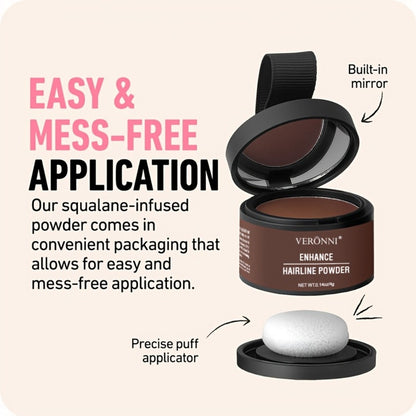 Hairline Shadow Powder Kit with Brush — Instant Waterproof Hairline & Hair Root Concealer | Natural Seamless Finish | 6 Shades for Men & Women