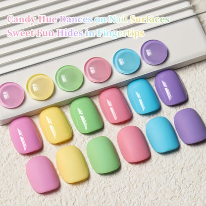 Gel Nail Polish Set 6 Colors | Sweetheart Candy Series Multicolor Glossy LED Nail Art Kit | Long-Lasting Salon Quality Semi Permanent Spring Summer Nail Gel | Easy Apply Non-Toxic 6pcs