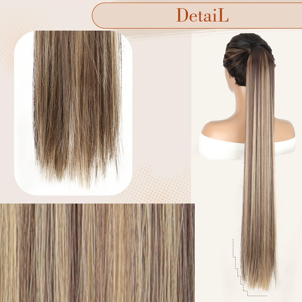 Stylish Long Ponytail Wig for Women Made from High-Temperature Fiber, Featuring Straight Hair And a Easy Design, Perfect for Everyday Use And Festive Occasions