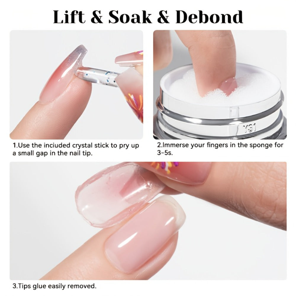 NICOLE DIARY 2.71oz Nail Debonder Remover for Press on Nails Nails Rhinestone Remover Tools Quick Remover 3-5s Soaking Liquid False Nails Tips Easy to Remove
