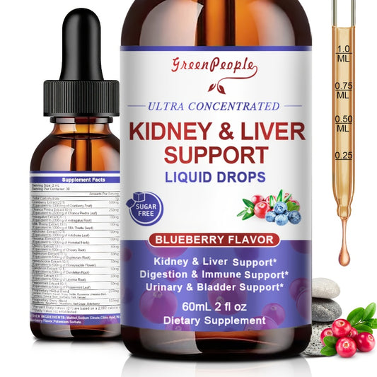 [Vegan Kidney Liver Support] Greenpeople 27-In-1 Vegan Kidney And Liver Health Support Supplement - Alcohol-Free, Natural Herbs, And Milk Thistle | Healthy Liver And Kidney Function. Carefully Selected Ingredients for Balanced Health