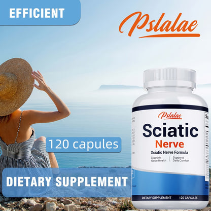 Sciatic Nerve Support Supplement 120 Capsules | Vitamin B Complex Acetyl-L-Carnitine & Benfotiamine Formula | Bone & Nerve Health Support | Gluten-Free for Men and Women