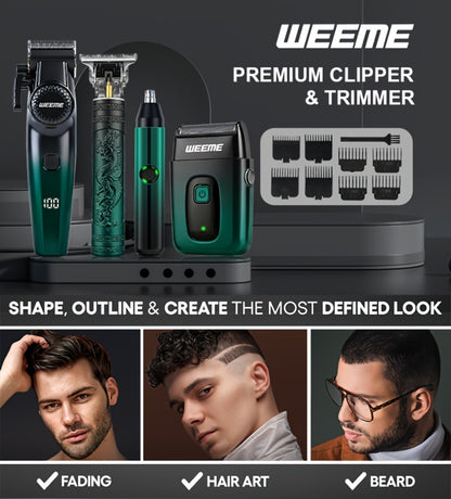 Electric Grooming Kit for Men — Hair Clipper, Electric Shaver, Beard Trimmer & Nose Hair Trimmer Set, Gradient Design, 1/2/4-Piece Options, Gift for Husband, Boyfriend & Dad