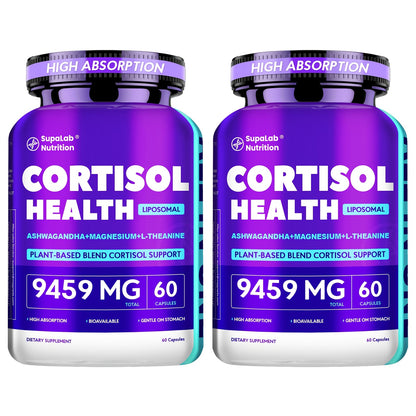 Stress Relief Supplement Capsules with Ashwagandha Rhodiola Rosea L-Theanine & Magnesium | Cortisol Balance Restful Sleep & Mood Support | 120 Capsules 4-Month Supply for Men & Women