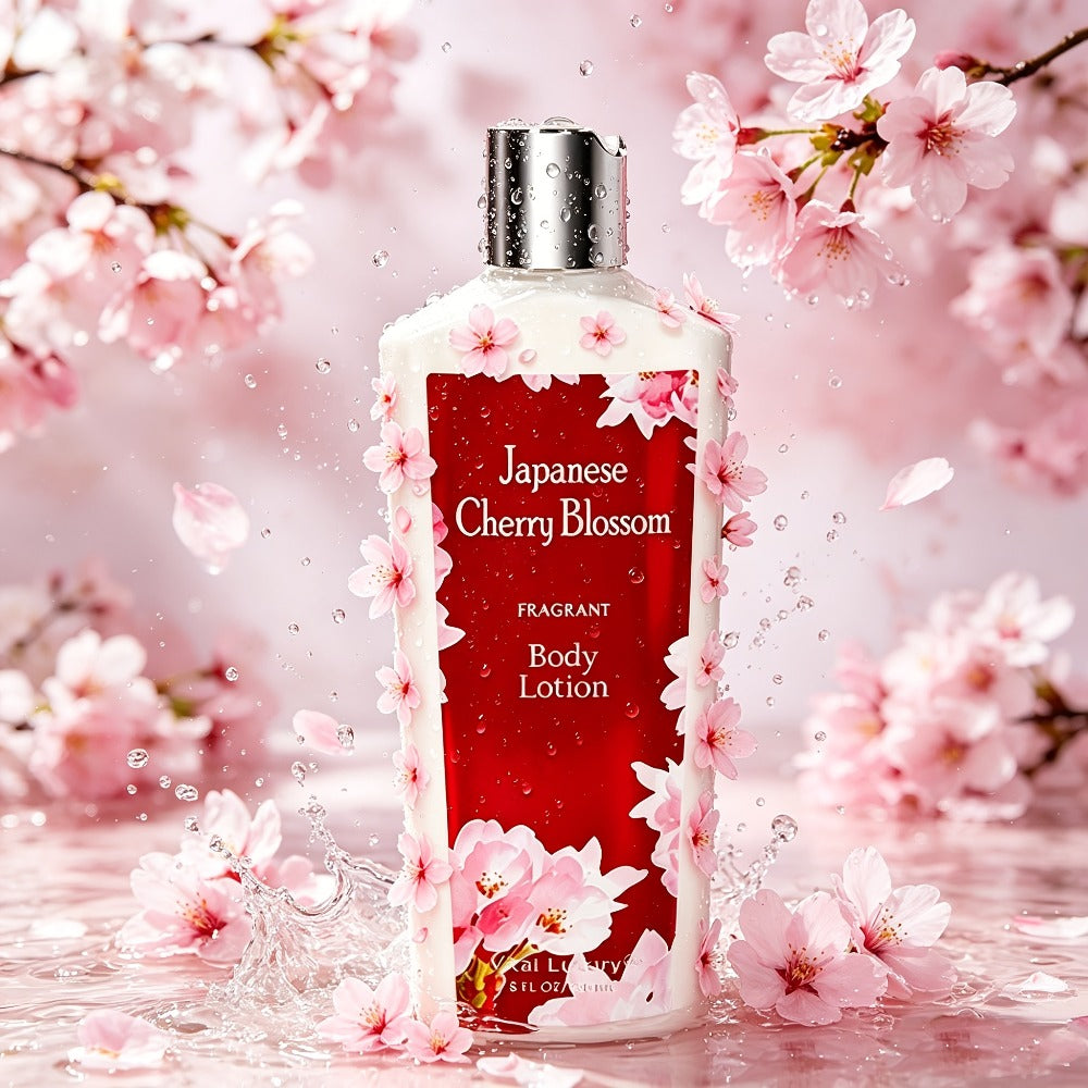 Cherry Blossom Body Lotion and Body Mist Gift Set Japanese Sakura Fragrance Moisturizing Softening Refreshing Skin Care for Women - Valentine Wedding Birthday Bridal Shower Gift
