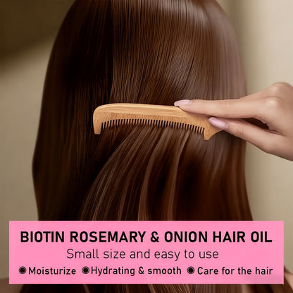 Hair Growth Essence Spray with Biotin & Rosemary — Strengthening Treatment for Damaged & Fragile Hair, Onion Extract, Reduces Breakage & Frizz, Enhances Shine & Scalp Health, All Hair Types, 100ml