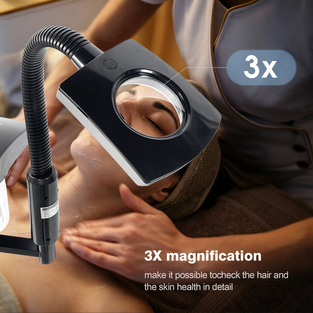Professional Facial Steamer, 2-In-1 Ozone Facial Steamer on Wheels with 3X Magnifying Lamp, Time Preset Function Design for Face Sauna Spa Personal Care Use at Home, Valentine'S Gifts, Valentine'S Day Gift for Her