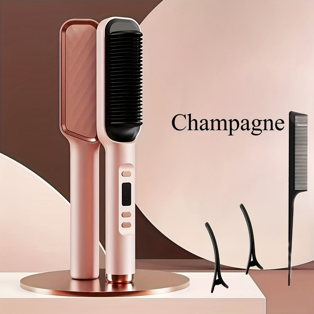 2in 1 Wet and Dry Hair Straightener, Portable Hair Straightener Curler, Fast and Adjustable Temperature, Suitable for Home Use and Travel