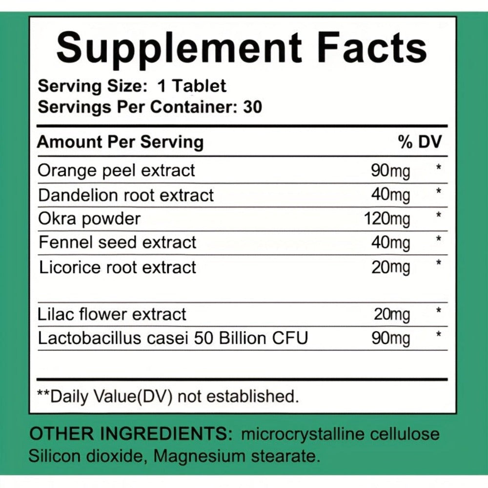 1/2/3 Bottles, [High Fiber Program] KINGSCOM Gut Supplement Advanced Herbal Formula with Licorice Root & Dandelion Root 60 Tablets | 30-Day Supply