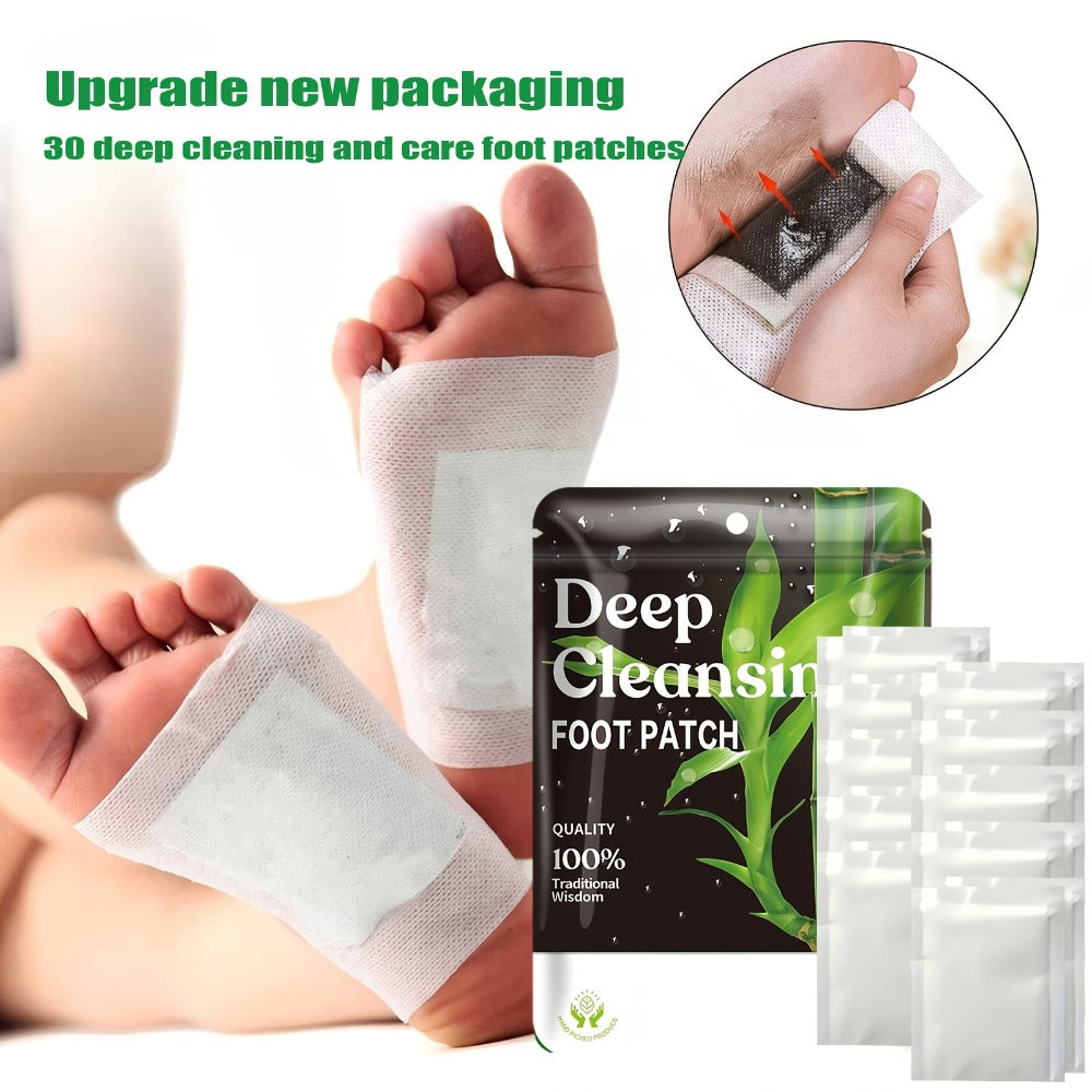 [Christmas Gift] 100pcs Deep Cleaning And Care Foot Patch Set - Green Package, Natural Bamboo Vinegar Ginger Powder Plant Ingredients, Alcohol Free Enhanced Cleaning And Moisturizing, Cheap Foot Care Massage Mat For Winter Foot Bath - Christmas Gift - Loc