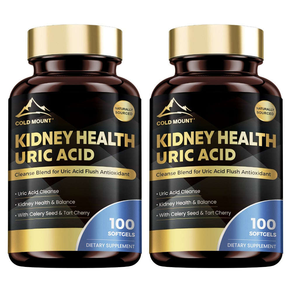 Cold Mount Uric Acid Balance Supplement, Kidney Health, Cardiovascular Health, Antioxidant, With Tart Cherry, Celery Seed & Citric Acid, 100 Soft Capsules, 50 Day Supply