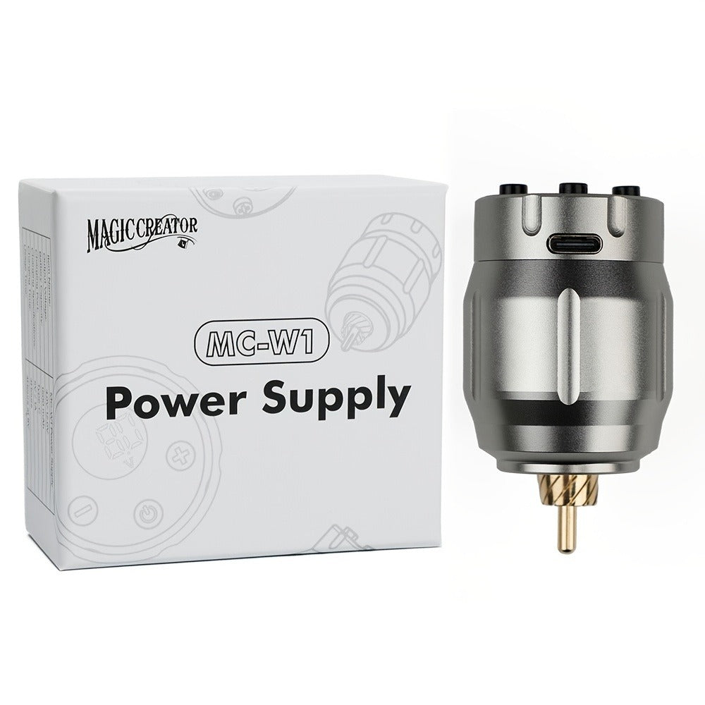 Wireless Power Supply for Tattoos, Featuring a Portable Rechargeable Motor Without Cords, Equipped with an LED Digital Display And RCA Connector, Designed for Rotary Tattoo Machines And Makeup Tools