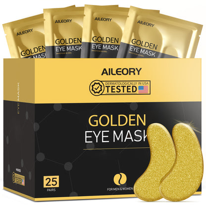 Under Eye Patches 25 Pairs Gold Collagen Gel Eye Masks for Dark Circles Puffiness Swollen Eyes Hydrating Anti-Aging Eye Treatment Skincare for Women Men Wedding Party Gift