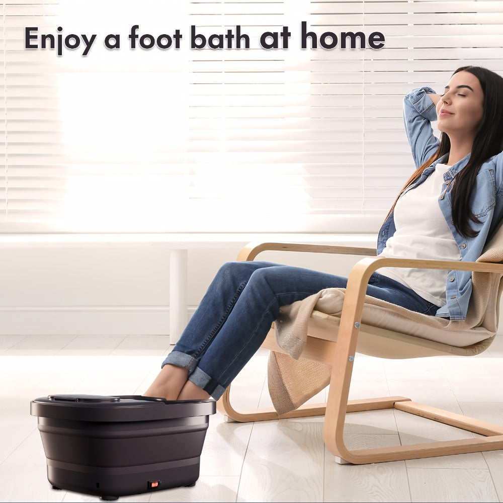 Remote Temperature Control Collapsible Foot Spa. Foot Bath with Heat, Bubble And Massager, Foot Spa Tub with 3 Pedicure Attachments, Foot Soak Tub with Handle. Best Gift for Women Or Mon. Best Mothers Day Gifts