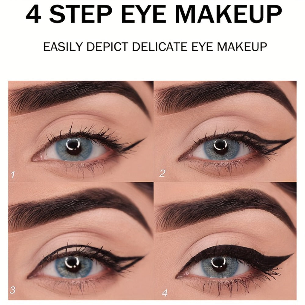Eyeliner Gel Stick 2/4PCS 24-Hour Long-Lasting Waterproof Matte Fast-Drying Non-Smudge Eye & Lip Liner with Brush for Everyday Party Makeup