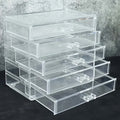 Elegant 3/5-Tier Clear Acrylic Cosmetic Organizer with Drawers - Dustproof Storage for Lipstick, Foundation, Brushes & Beauty Essentials - Perfect for Vanity, Bathroom & Office, Beauty Storage