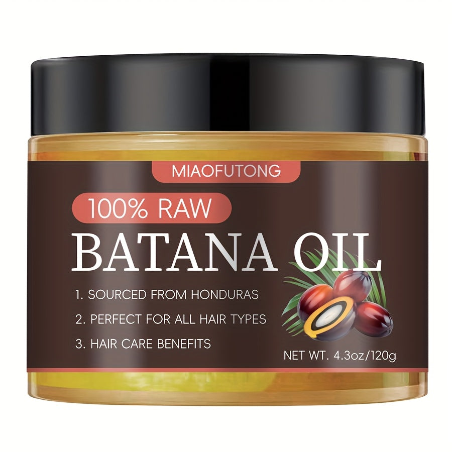 Miaofutong 100% Raw Batana Oil - Moisturizing & Smoothing for Dry, Damaged Hair - Scalp Nourishment, Suitable for All Hair Types - 4.3Oz/120G, Oils