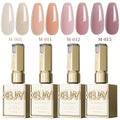 Spring Nail Art Fashion 2025 Bright Nails 4pcs/set 0.51oz New Trendy Icy Nude Nail Polish Semi Permanent Nail Dip LED Nail Salon DIY Nail Salon Gel