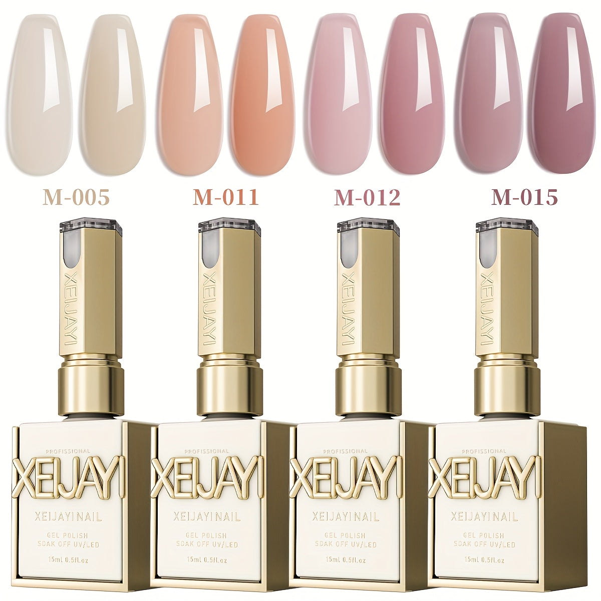 Spring Nail Art Fashion 2025 Bright Nails 4pcs/set 0.51oz New Trendy Icy Nude Nail Polish Semi Permanent Nail Dip LED Nail Salon DIY Nail Salon Gel