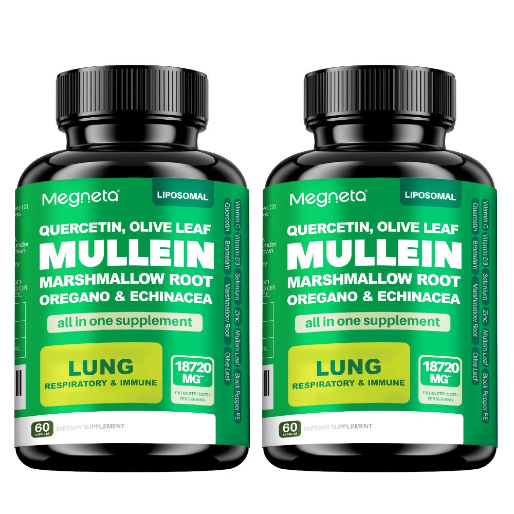 [Lung Health Supplement] Lung Health Supplement With Mullein Leaf, Vitamin C & D3, Selenium, Zinc, Quercetin & Bromelain, Herbal Formula For Respiratory, Breathing & Bronchial Health, 60 Capsules