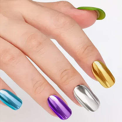 Mirror Nail Polish Set – 3 Colors Metallic Chrome Reflective Finish | Acrylic Nail Art Polish for Salon & Home Manicure | Party, Holiday & Valentine's Day Gift for Women