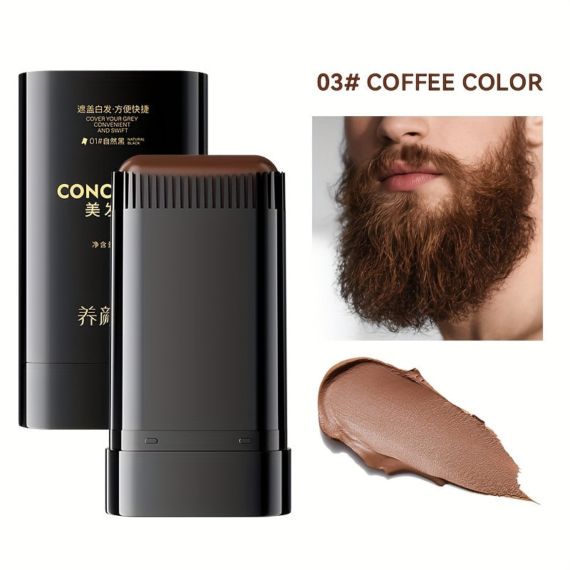 Hair Color Stick for Gray Hair Coverage - Waterproof Sweatproof Root Concealer, Non-Clumping Long-Lasting Formula, Built-in Comb Applicator for Even Color, Black & Brown Shades