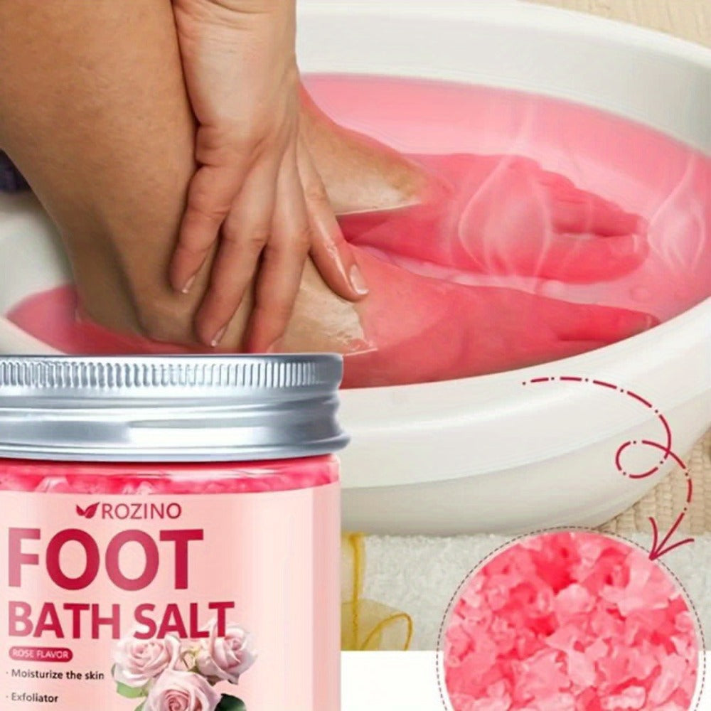 [ROZINO Foot Bath Salt] 60g ROZINO Foot Bath Salt - Hypoallergenic Sea Salt, Moisturizing & Cracked Heels, 20-Min Relaxing Soak for Dry Feet, Post-Exercise & Bedtime Routine, Oceaninspired Design