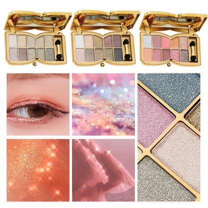 Eyeshadow Palette 10 Colors - Shimmer & Matte Shades with Brush and Mirror, Long Lasting Pigmented Eye Makeup for Festival Party Daily