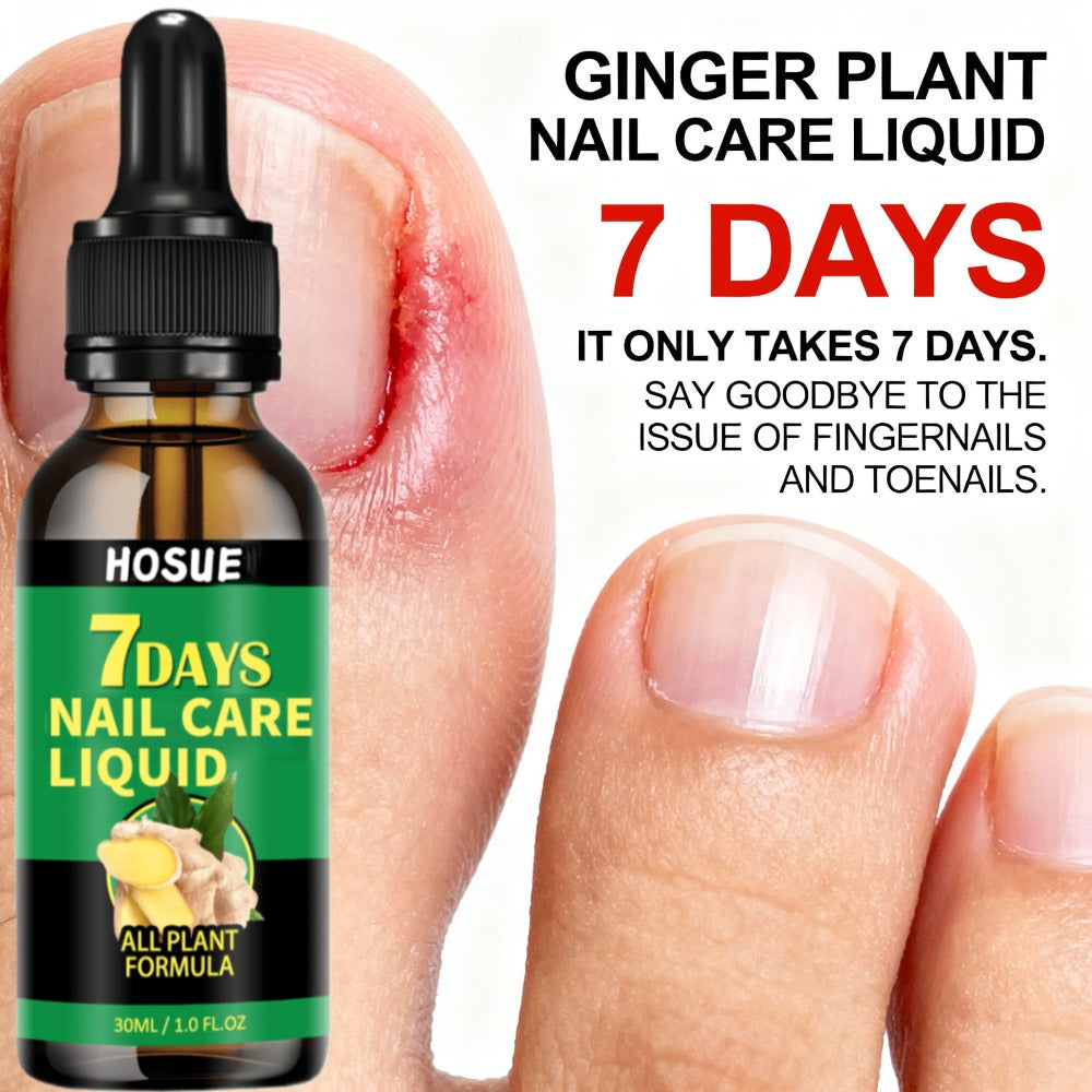 Two-piece Set. HOSUE. Ginger Plant Nail Care Liquid 1.01oz, Containing Ginger and Acids, Says Goodbye to Nail Problems in Just 7 Days. Suitable for Uneven Nails, Yellowish, Gray, and Red Ones, for Daily Care and After Manicures. Christmas