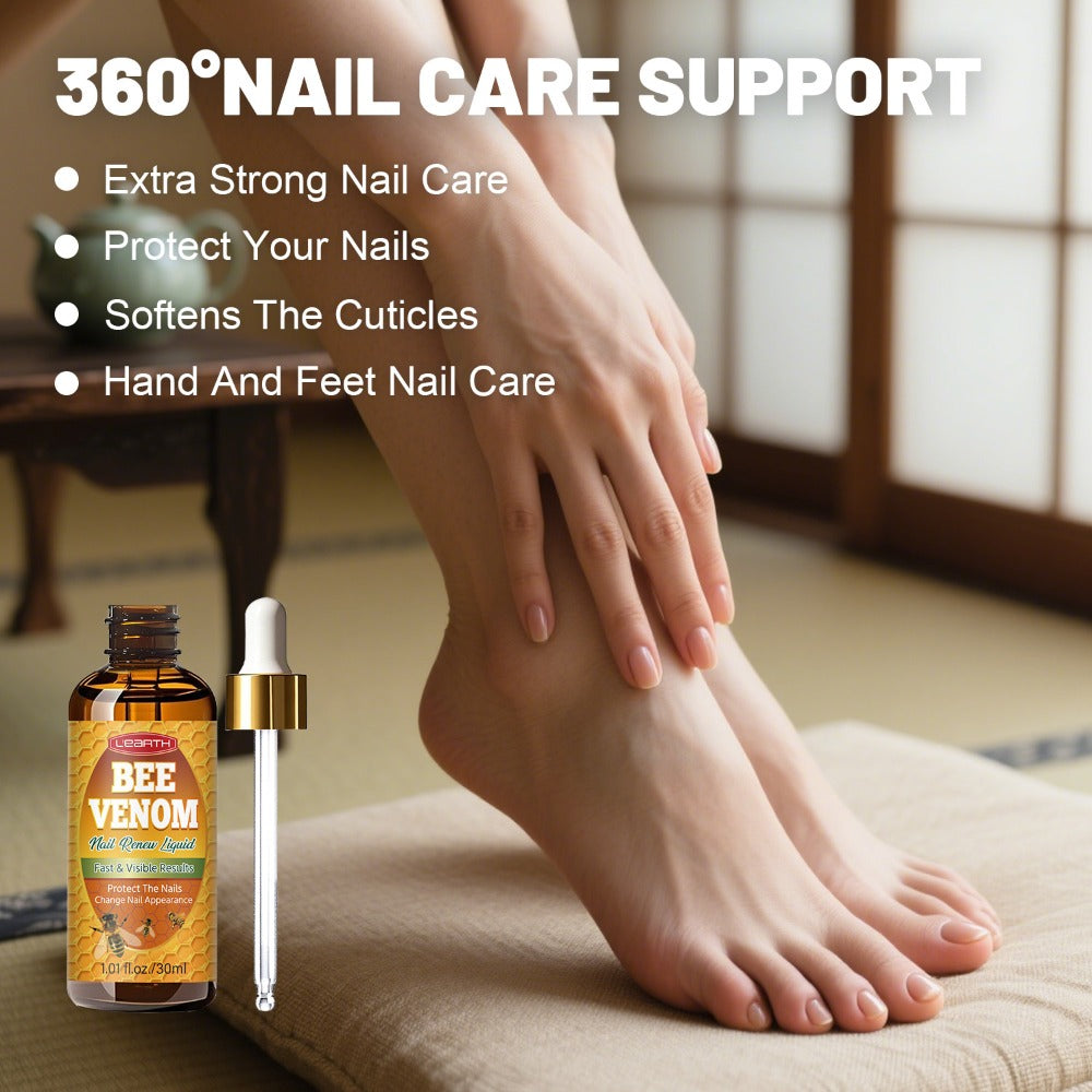 Bee Venom Toenail Care Solution: Extra Strength Formula for Toenail Issues - Nail Care Solution for Toes - Extra Strength Nail Care Solution - Visible Results in 7 Days - 1. 01fl. Oz