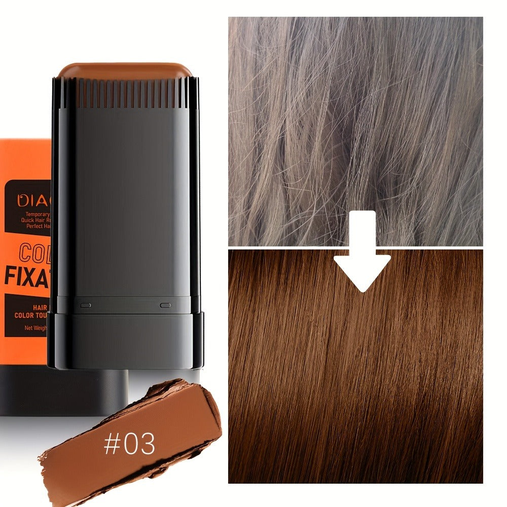 Disposable Hair Root Touch-Up Stick 2pcs - Portable Gray Coverage Hair Dye Stick with Plant-Based Squalane | Long-Lasting | 3 Shades | All Hair Types