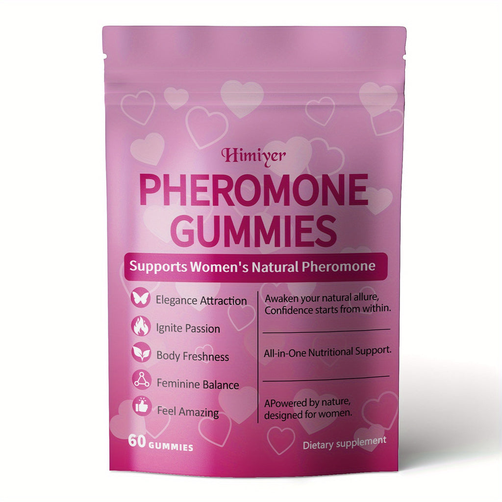 Women's Pheromone Gummies - Natural Attraction & Confidence Booster with L-Arginine, Maca, Beetroot & Pheromone-Enhancing Herbs - 30-Day Supply (30 Gummy Vitamins) - Gluten-Free Strawberry Flavor for Body Freshness & Feminine Balance
