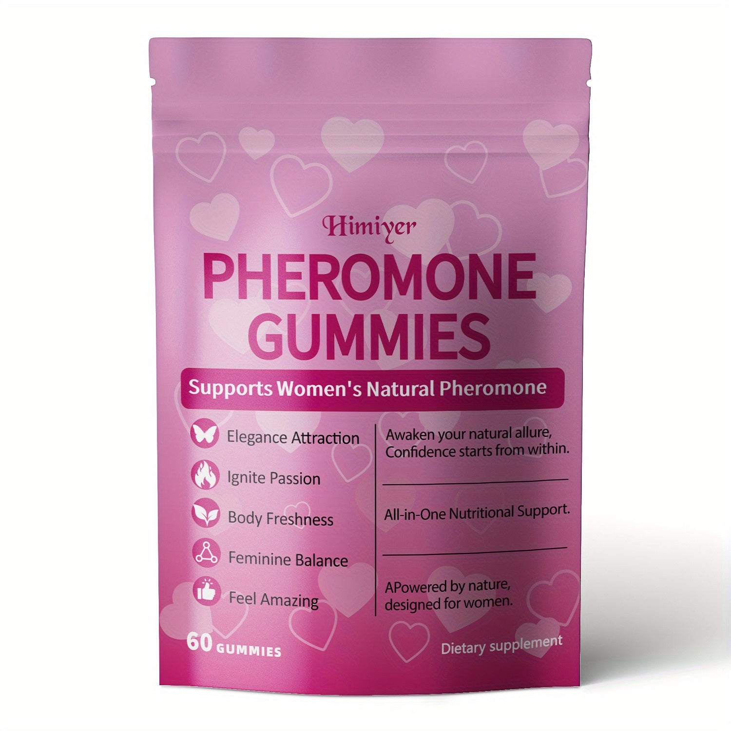 Women's Pheromone Gummies - Natural Attraction & Confidence Booster with L-Arginine, Maca, Beetroot & Pheromone-Enhancing Herbs - 30-Day Supply (30 Gummy Vitamins) - Gluten-Free Strawberry Flavor for Body Freshness & Feminine Balance