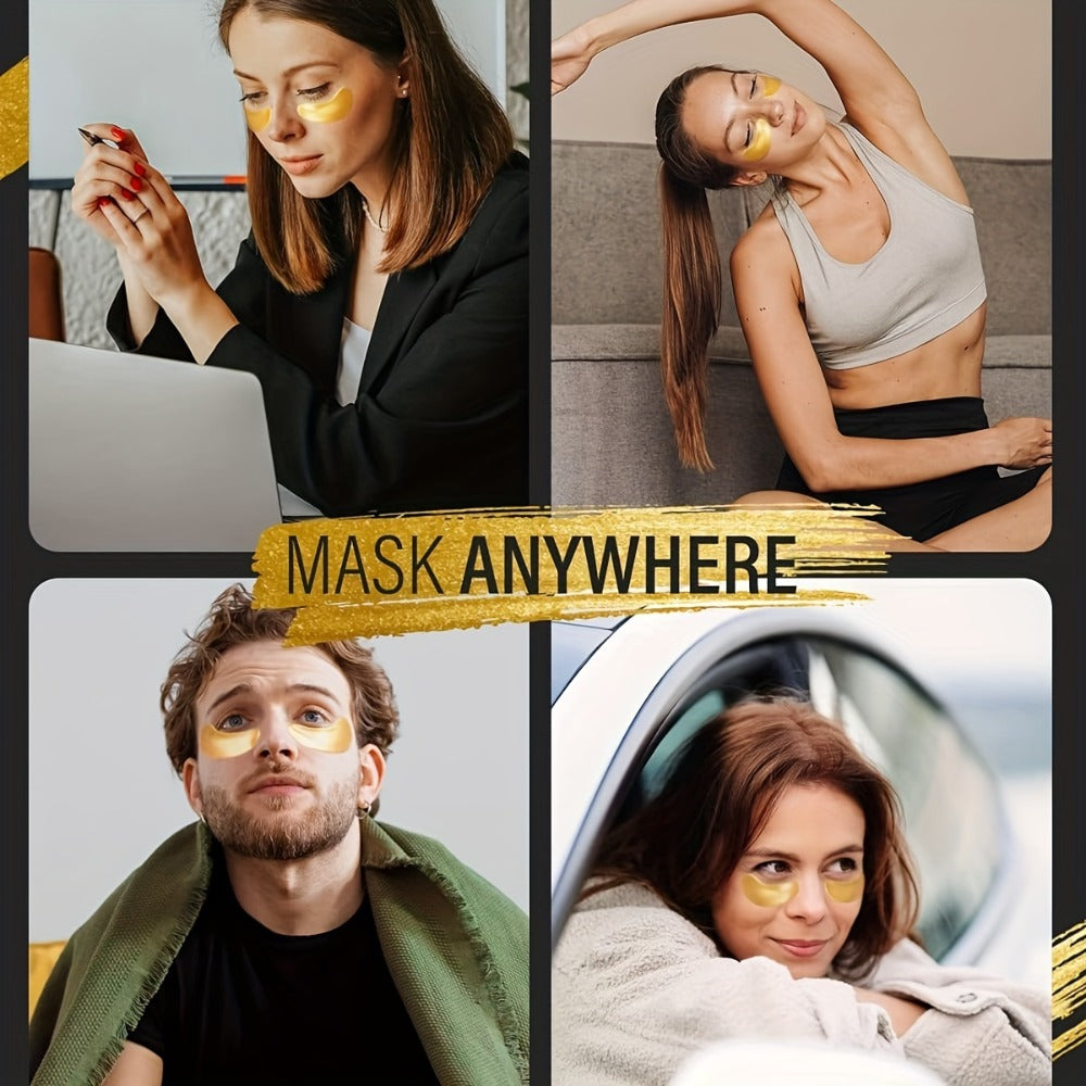 Golden Eye Mask (24 Pairs), Collagen Eye Patches, Make Skin Look Smoother & Firmer, Suitable for All Skin Types, The Look Of Fine Lines & Wrinkles, Korean Skincare Products, Autumn & Winter Skincare Products, Christmas And Halloween Gifts