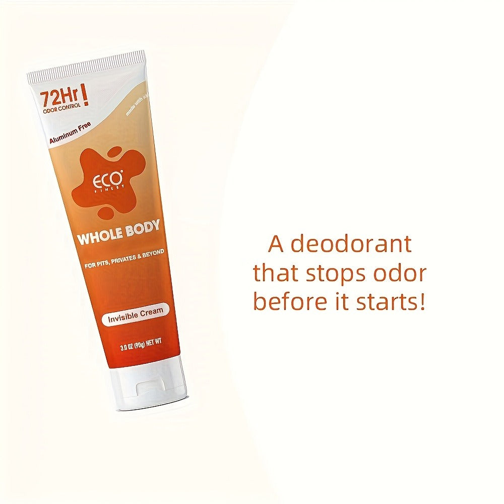 Complete Body Deodorant, Cream Tube, 72 Hours of Odor Protection, Made with Natural Ingredients, Safe for Skin, Scented with Orange And Lavender