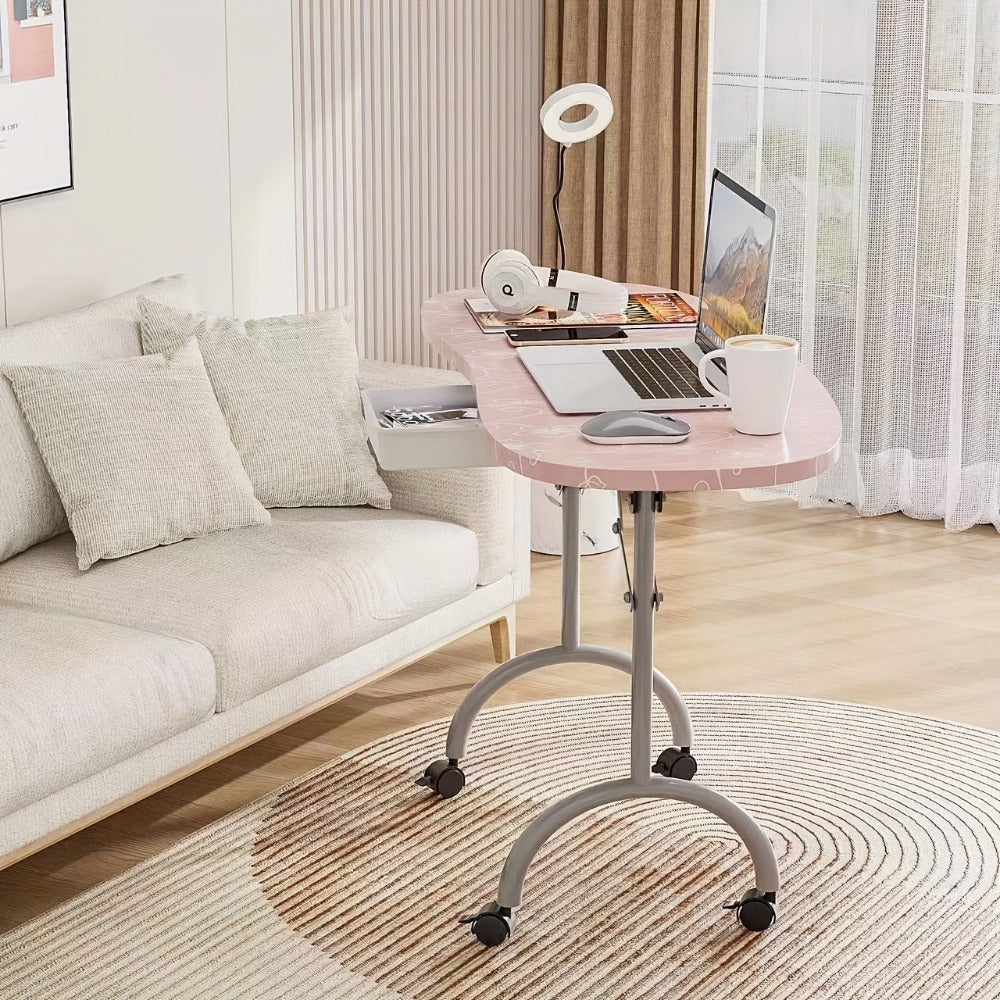 Foldable Nail Table for Manicures, Featuring a Drawer, LED Lamp, Four Lockable Wheels, And a Carrying Bag, Designed for with a Wrist Cushion