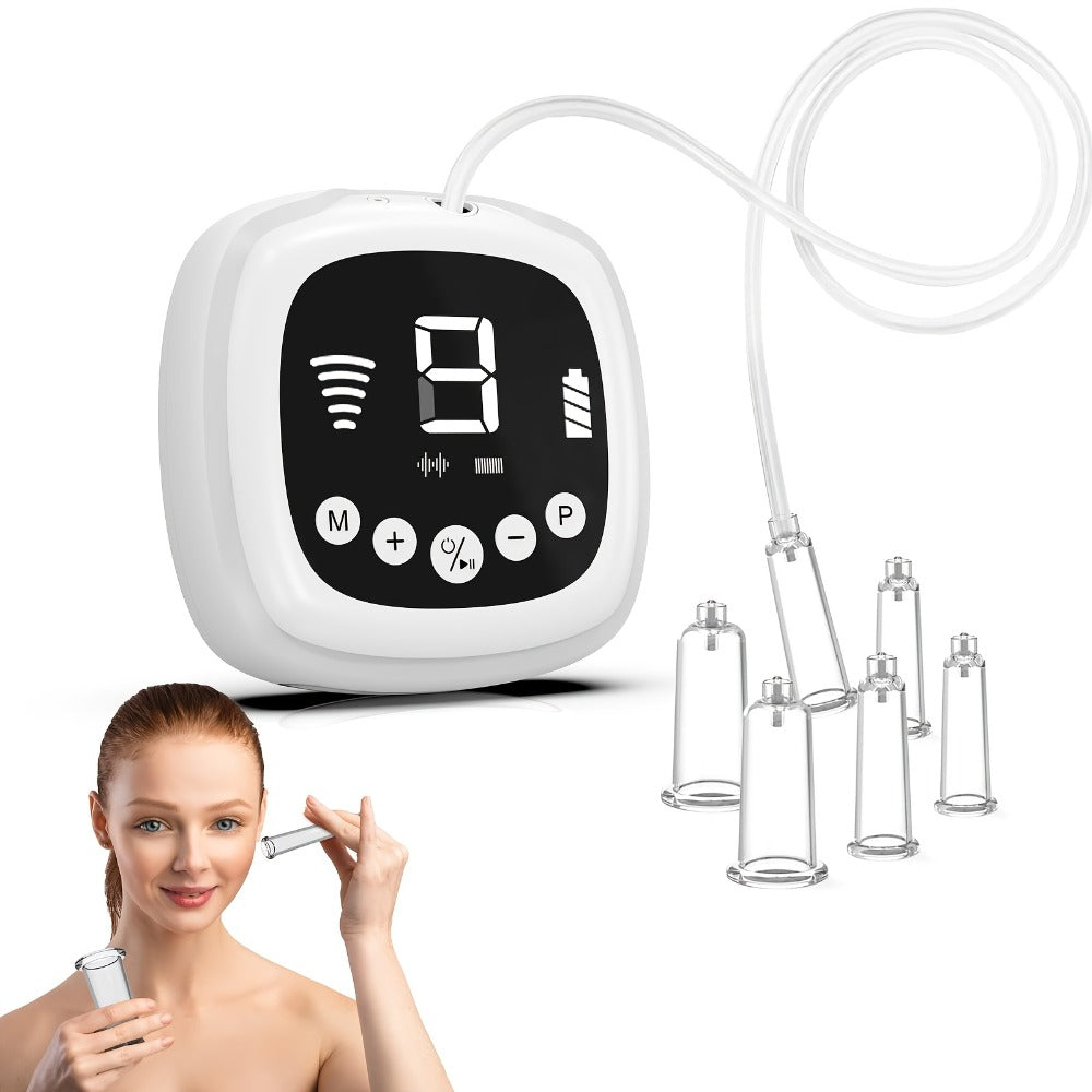 Electric Facial Cupping Set, 3-in-1 Cupping And Massage Tool, 3 Cups for Face, Neck And Eyes, Perfect Facial Set with 2 Modes 9 Levels Of Suction 5 Frequency Facial Cupping Tool, Unique Gift for Women Travel Essential Items, The Perfect Gift for Mom.