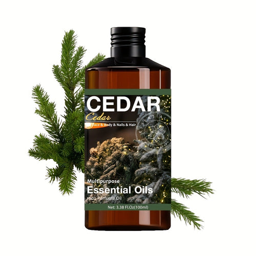 Cedarwood Essential Oil Pure Therapeutic Grade Aromatherapy Diffuser Oil for Relaxation Stress Relief Undiluted Cedar Wood Oil for Skin Hair Nail Care Massage Meditation Wellness Gift