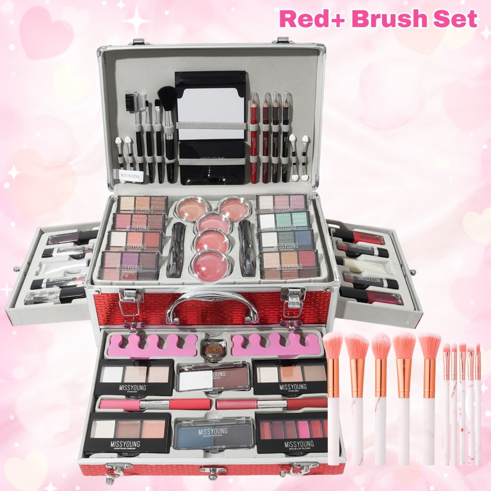 106pcs of Luxury Cosmetics Gift Box, Eyeshadow Palette, Lip Gloss Set Lipstick Concealer Blush Mascara Eyeliner Loose Powder Brush in a Makeup Gift Set, Perfect for Mom, Best Friend, Or Loved One on Birthday
