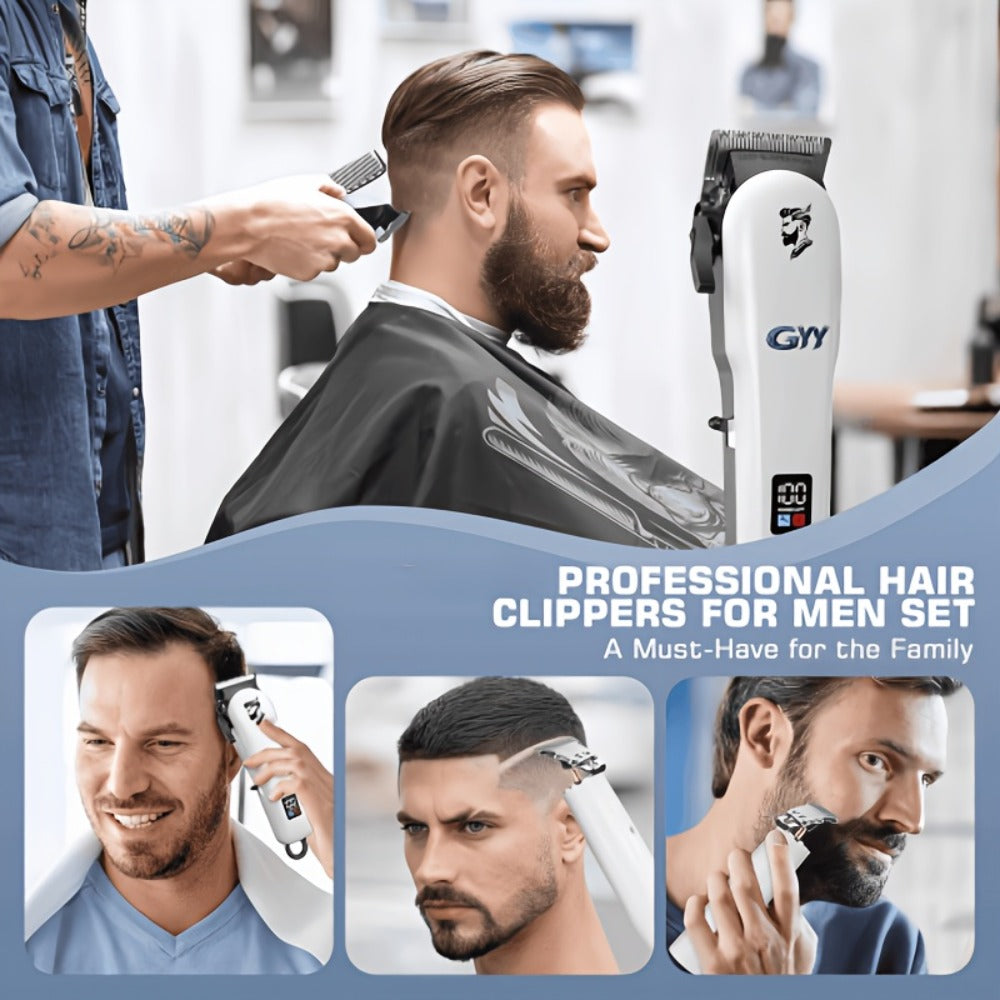 1PCProfessional Hair Clipper Kit for Home & Salon Use - Durable Stainless Steel Blade, Digital Display, USB Rechargeable - Perfect Gift for Father's Day, Valentine's, Birthday, Holidays & Friends