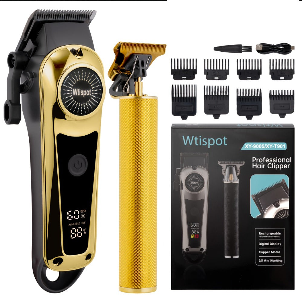 Men'S Hair Clipper And Beard Trimmer Set Men'S USB-Rechargeable Hair Clipper Features Battery Level Indicator, Ideal For Travel And Home Use, Includes 4 Comb Attachments Men'S Gift | Birthday Gift | Christmas Gift