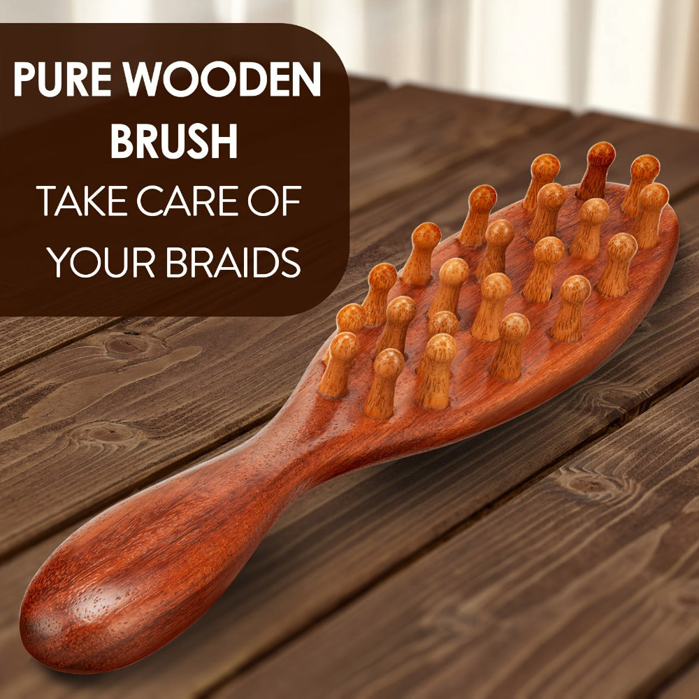 Goiple Wooden Loc Comb&Comfortable Scraping Massage Tools Ergonomic Wide Tooth Comb for Dreads, Detangling & Massage Hair Styling Tool for Curly Hair, Locs, Twists And Braids, Styling Tool for Men, Women, Suitable for All Hairstyles, Braid Hair Brush