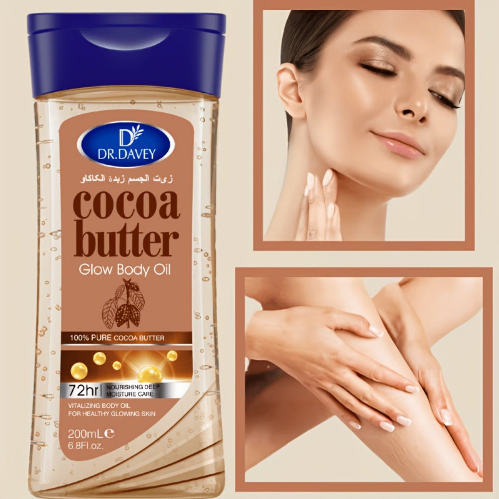 2pcs Cocoa Radiant For Glowing Skin Body Gel Oil Made With Pure Cocoa Butter, Cocoa Body Oil, Cocoa Butter Gel, Refreshing And Non-Greasy, Body Oil For Women, Skincare For Summer, Body Care, Aceite Para El Cuerpo