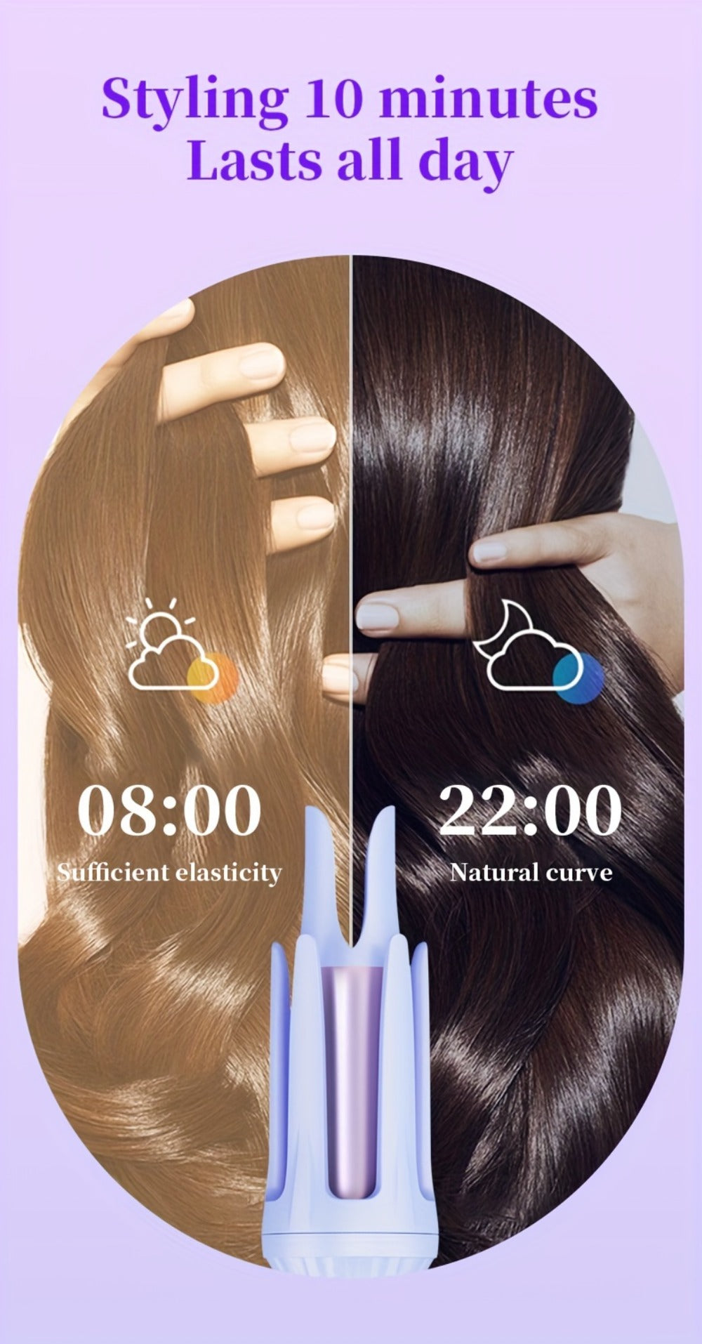 Automatic Curling Iron 32mm Negative Ion – Dual Slot Constant Temperature Anti-Scald Hair Curler with Bracket & Comb – Long-Lasting Curls, No Heat Damage