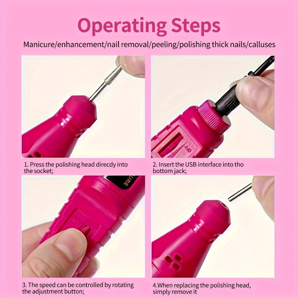7 In 1 Manicure Set Including Nail Lamp, Nail File, Cuticle Fork, Cuticle Nipper, Finger Separator - Professional For Beginners, Professional Nail Lamp For Salon And Home Use, Essential Nail Tools Compatible With All Gel Nail Polishes