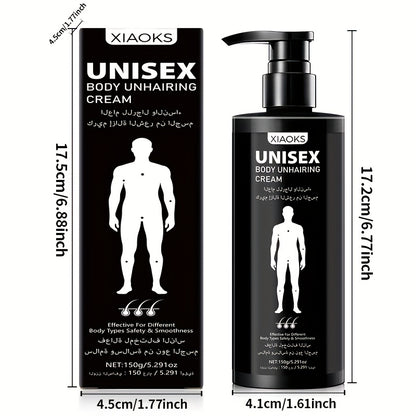 Hair Removal Cream for Sensitive Skin 5 Minute Gentle Formula 150g - Depilatory Gel for Private Parts Chest Back Body Hair Removal for Men and Women Unisex Safe Painless